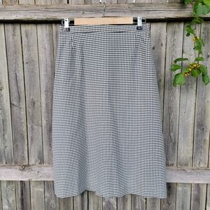 Vintage Size 12 midi skirt Houndstooth Plaid / Checker Manor Park Retro